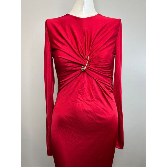 VERSACE Embellished twist-front jersey midi dress IT40/US4 $2490 - Picture 5 of 10